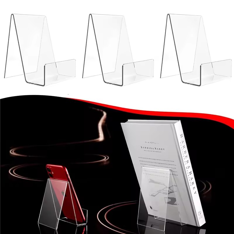 Clear Acrylic Book Stand Holder - 4 قطع من حوامل الكتب الشفافة