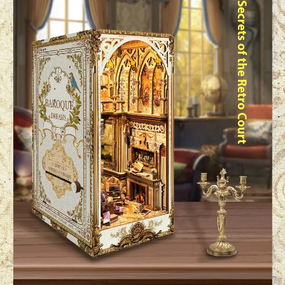 خزانة خشبية مصنوعة يدويًا للأص - مراجعة Diy Wooden Book Nook Kit Shelf Insert وسعره