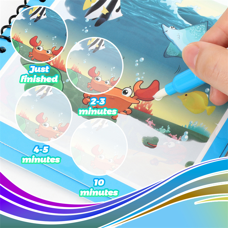 ألعاب مونتيسوري كتاب تلوين قاب - مراجعة Reusable Water Magic Coloring Book وسعره
