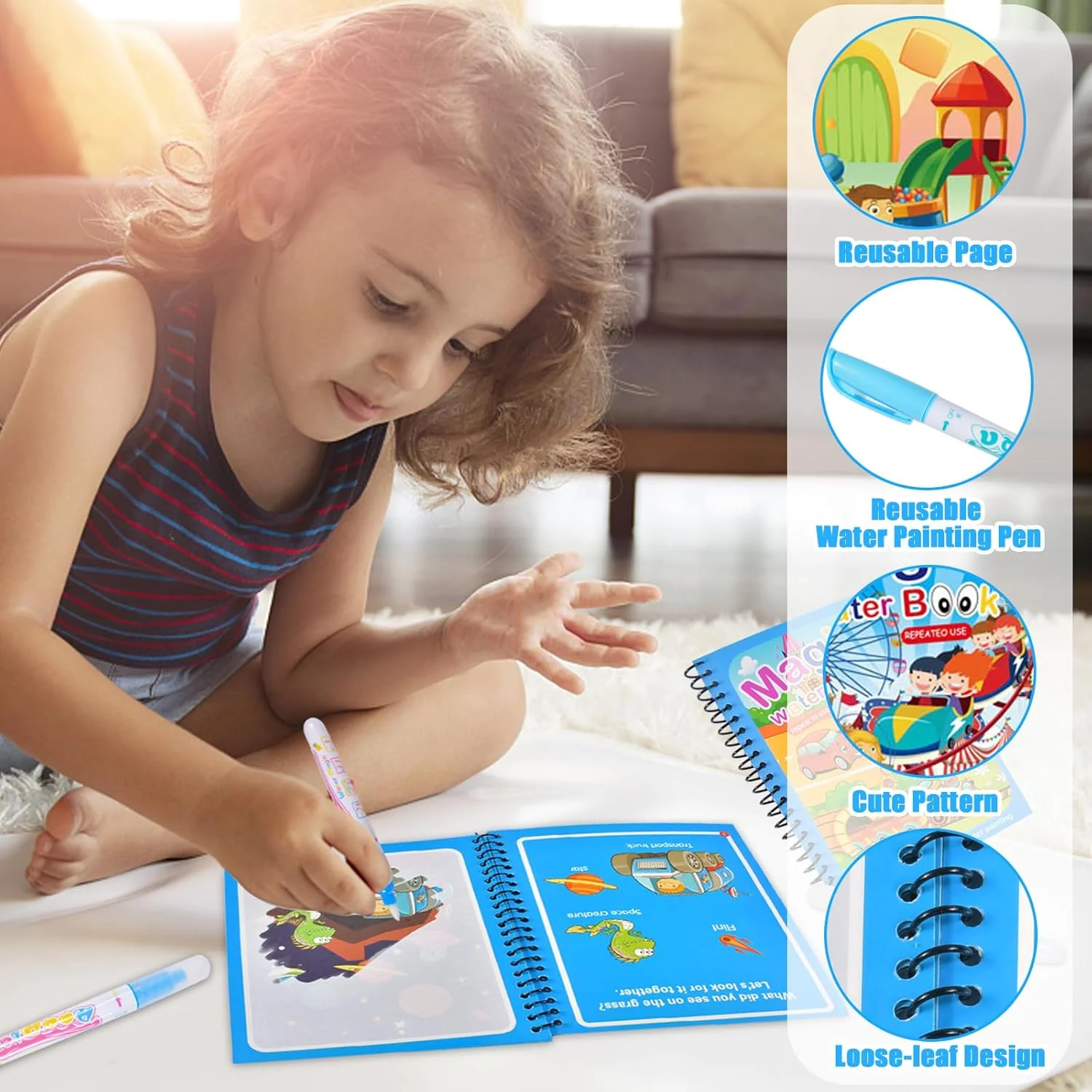 كتاب تلوين مونتيسوري قابل لإعا - مراجعة Reusable Water Magic Coloring Book وسعره
