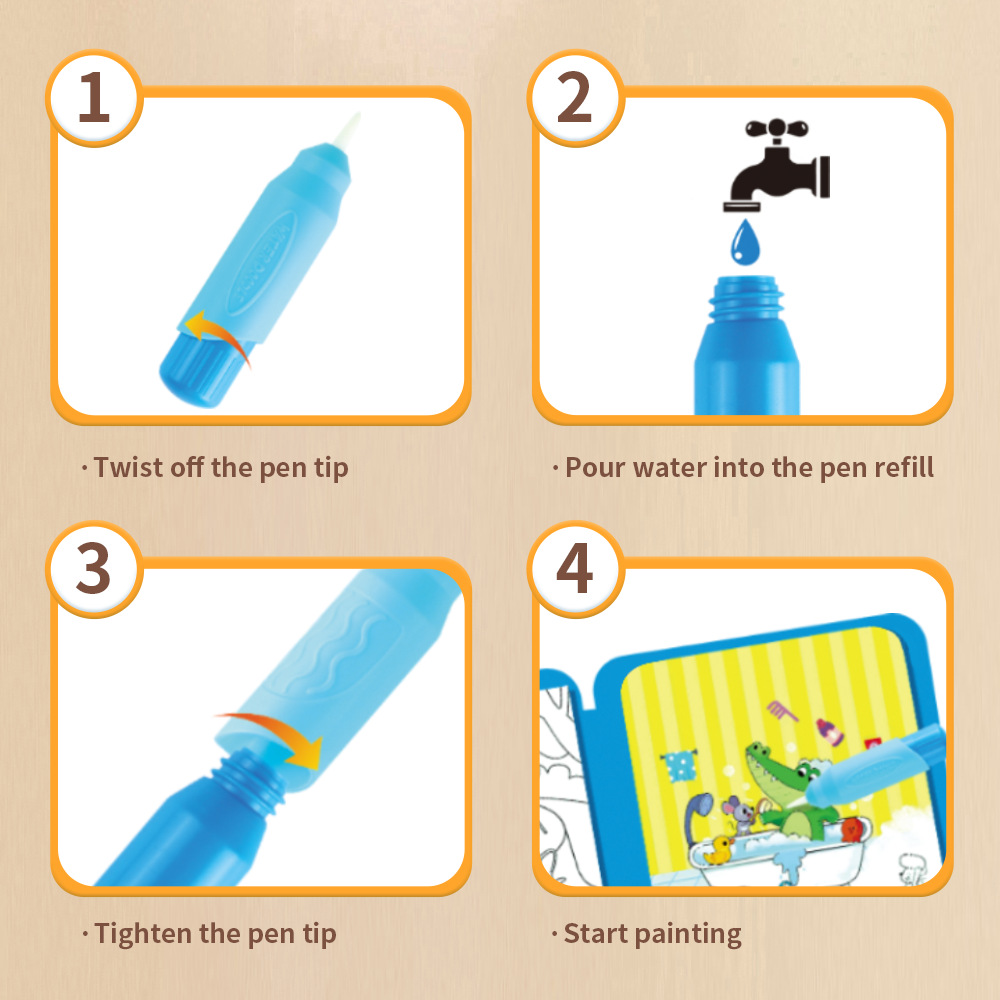 كتاب رسم سحري بالماء قابل لإعا - مراجعة Reusable Water Magic Coloring Book وسعره