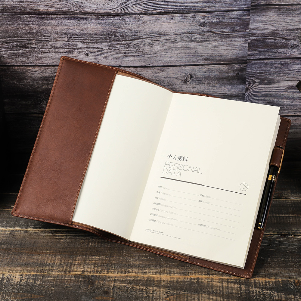 الرجعية جلد طبيعي غطاء الكتاب  - مراجعة Stationery Books وسعره