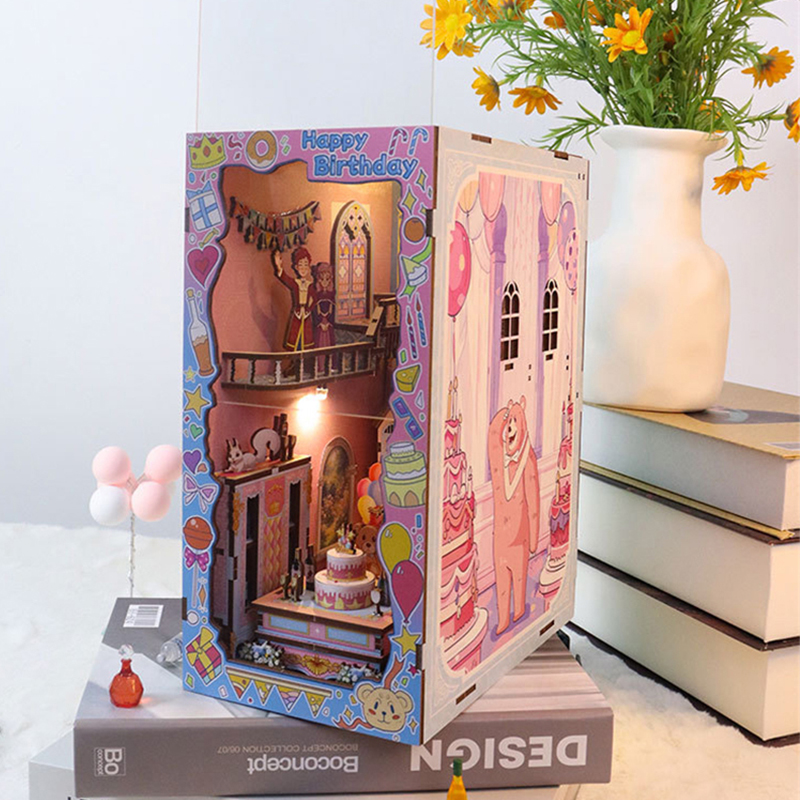 لتقوم بها بنفسك كتاب خشبي زاوي - مراجعة Diy Wooden Book Nook Kit Shelf Insert وسعره
