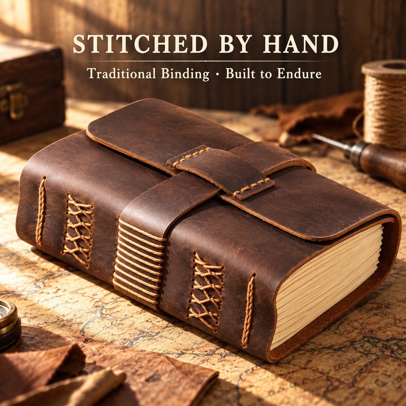 دفتر ملاحظات جلدي مصنوع يدويًا - مراجعة Vintage Leather Journal Notebook وسعره